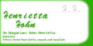 henrietta hohn business card